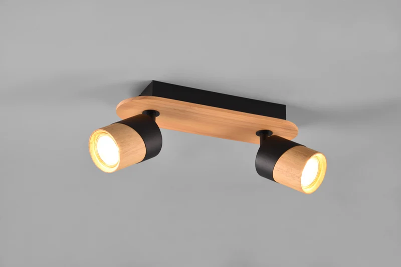 Foco Trio Aruni 2 luces madera 6,5cm 801100232