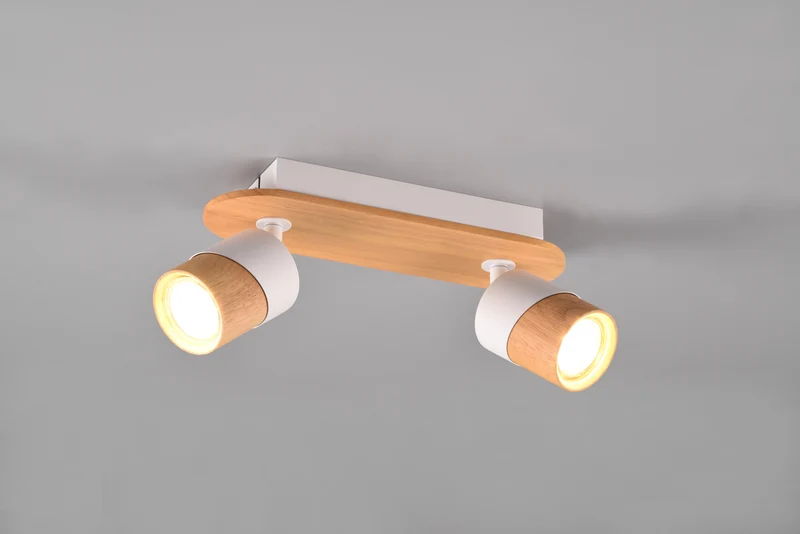 Foco Trio Aruni 2 luces madera 6,5cm 801100231