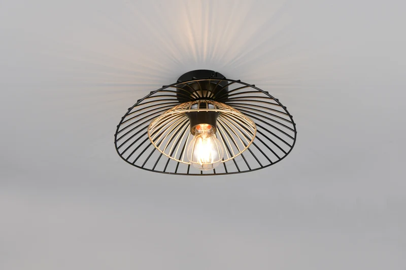 Plafón de techo Trio Lauris LED negro mate 2700K Ø30cm R