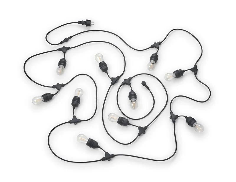 Guirnalda decorativa de exterior Trio Chain 10 luces negro mate 3000K IP44 6,5m R74771132