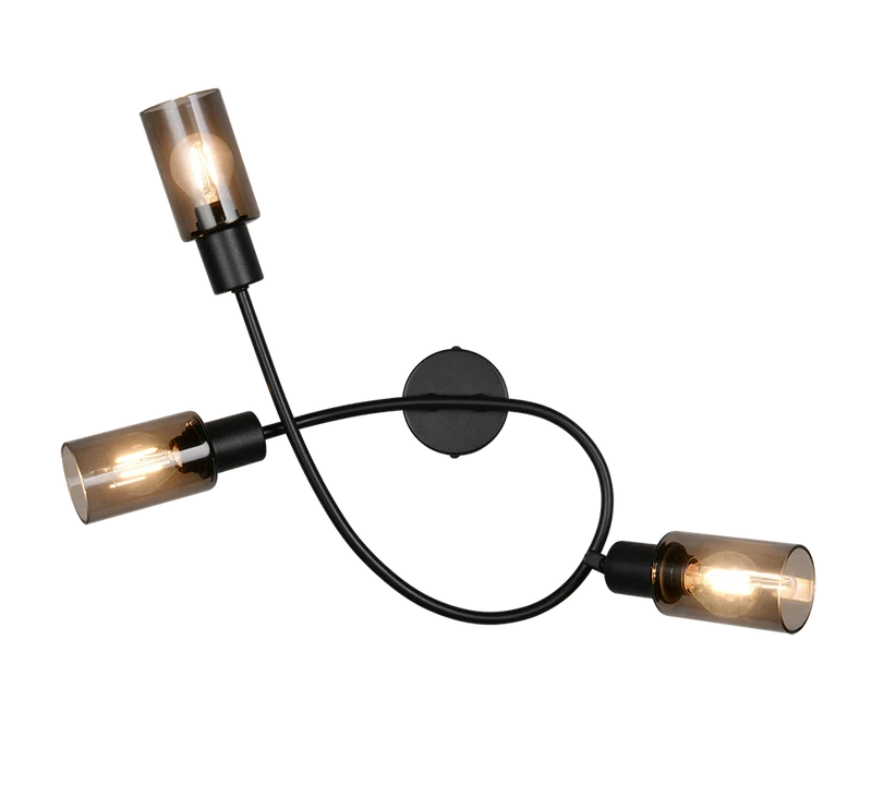 Foco Trio Mars LED negro mate 2700K 45cm R