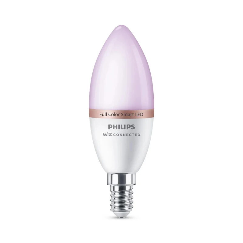 Philips Bombilla LED inteligente WiZ Vela E14 vela 4,9W (40W) con WiFi y Bluetooth RGB