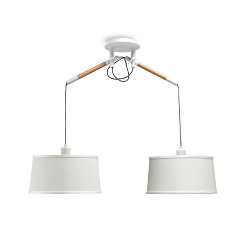 Mantra Nordica Lámpara de techo colgante blanco/ madera 4930