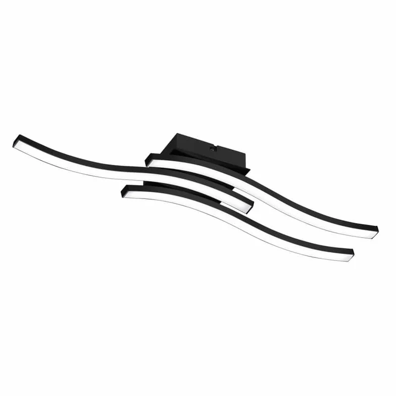 Plafón de techo Trio Route LED 3 luces negro mate 3000K 56cm R
