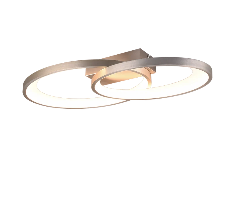 Plafón de techo Trio Malaga LED níquel mate 3000K 57,5cm R64482107