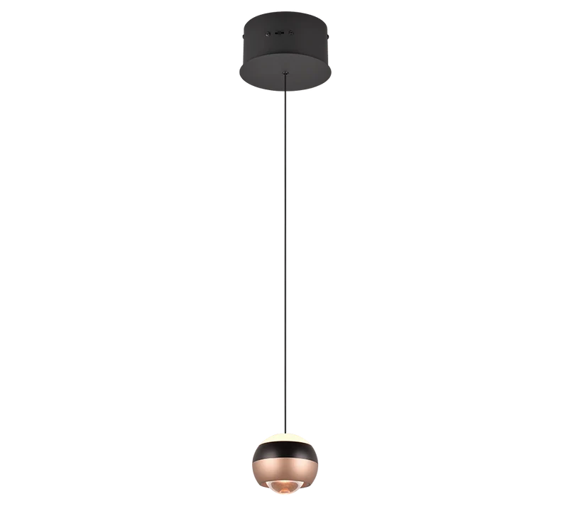 Lámpara de techo colgante Trio Orbit LED negro mate regulable arriba y abajo 195cm 344410132