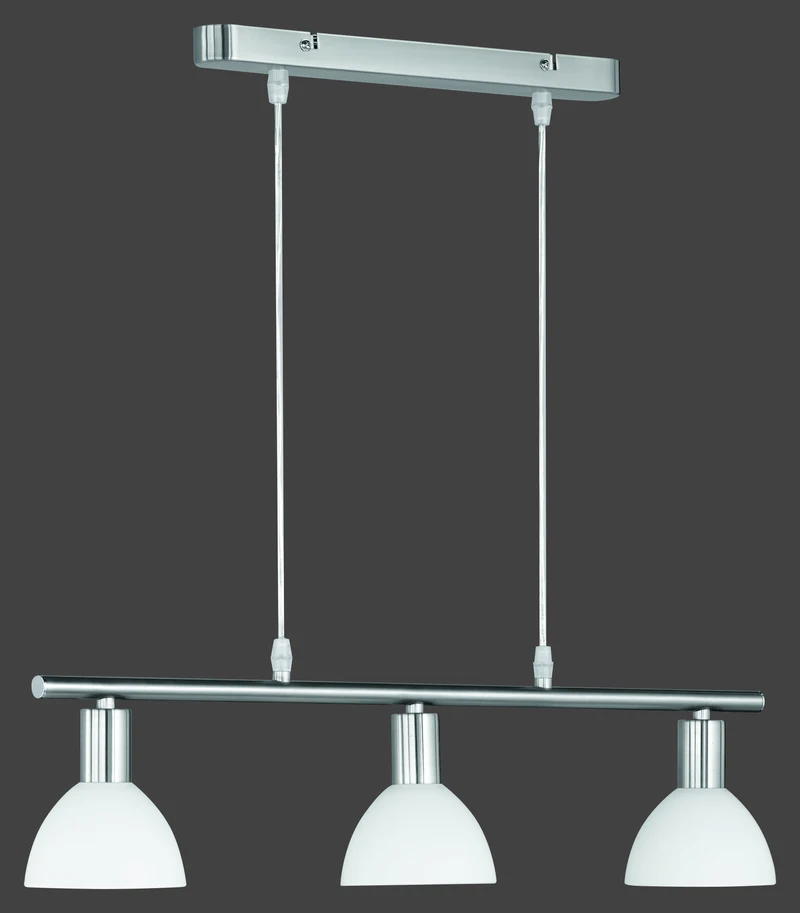 Lámpara de techo colgante Trio Dallas 3 luces níquel mate 120cm R335110307