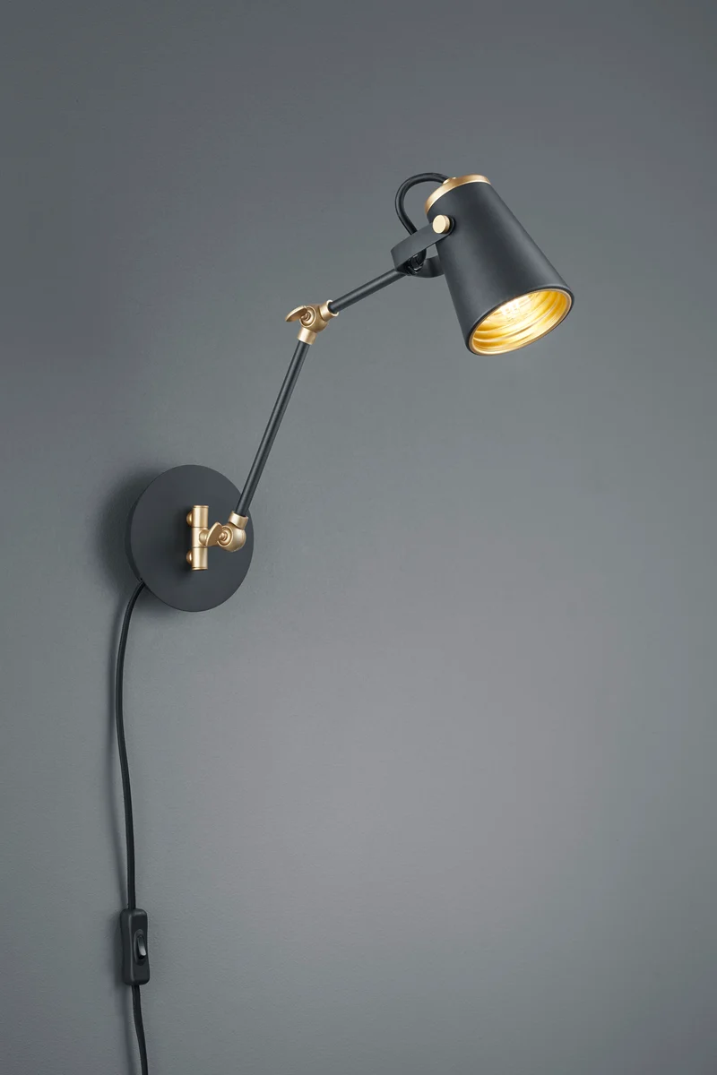 Aplique de pared Trio Edward negro mate 208870132