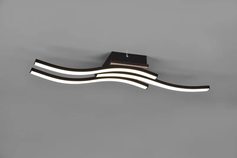 Plafón de techo Trio Route LED wood imitation 3000K regulable 56cm R