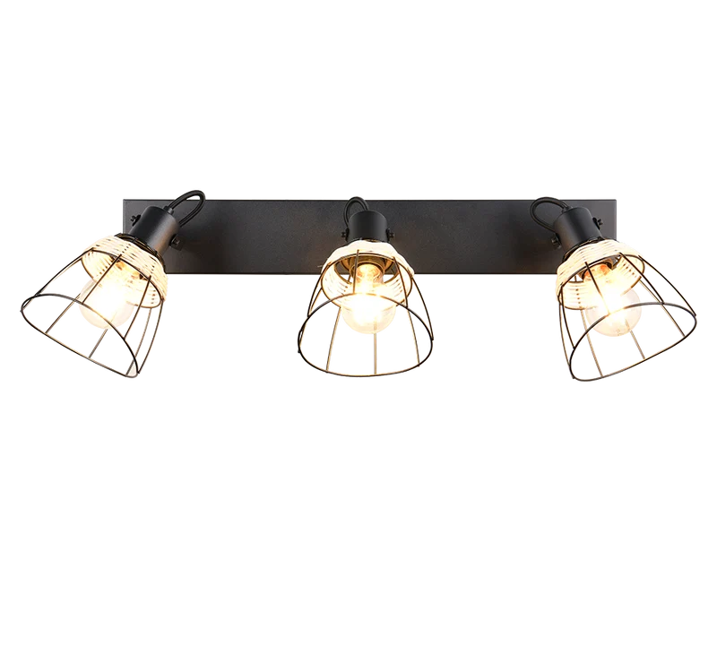 Foco Trio Jerome 3 luces negro mate 62cm R86233032