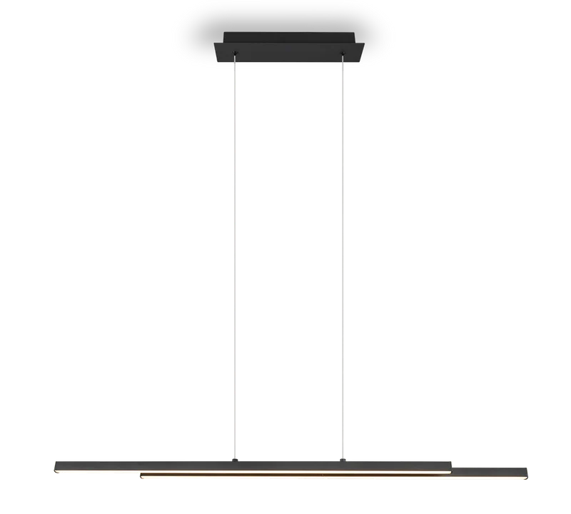 Lámpara de techo colgante Trio Odio LED negro mate 3000K 150cm R