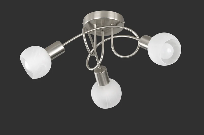 Plafón de techo Trio Antibes 3 luces níquel mate Ø47cm R60173007