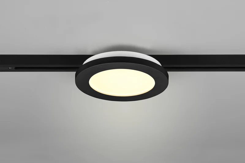 Plafón de techo Trio DUOline LED negro mate 3000K regulable Ø17cm