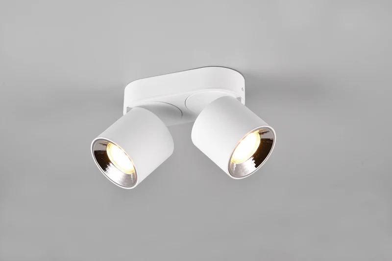 Plafón de techo Trio Guayana 2 luces blanco mate 18cm 651000231