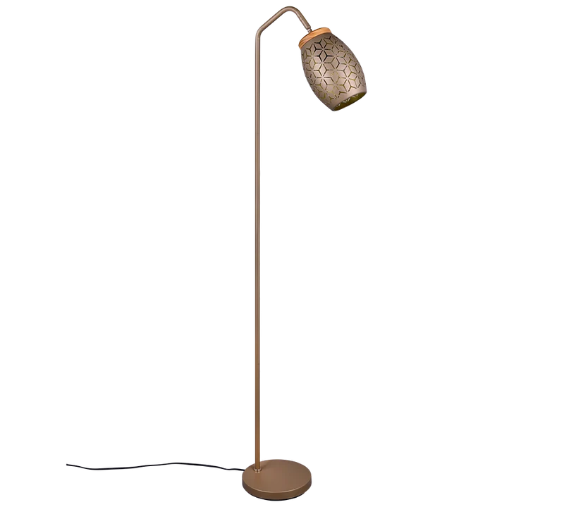 Lámpara de pie Trio Bidar marrón café 147cm R41571065