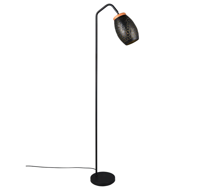 Lámpara de pie Trio Bidar negro y dorado 147cm R41571080