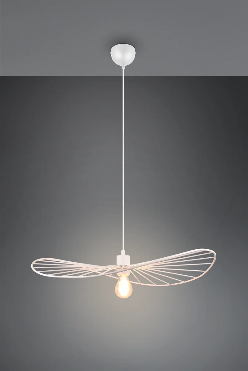 Lámpara de techo colgante Trio Chapeau blanco mate 150cm R31451031