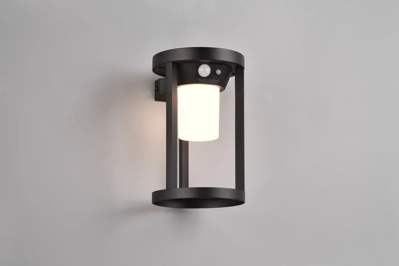 Aplique de exterior Trio Carmo LED negro mate solar 3000K regulable IP54 2