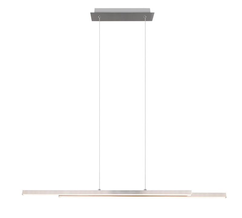 Lámpara de techo colgante Trio Odio LED níquel mate 3000K 150cm R