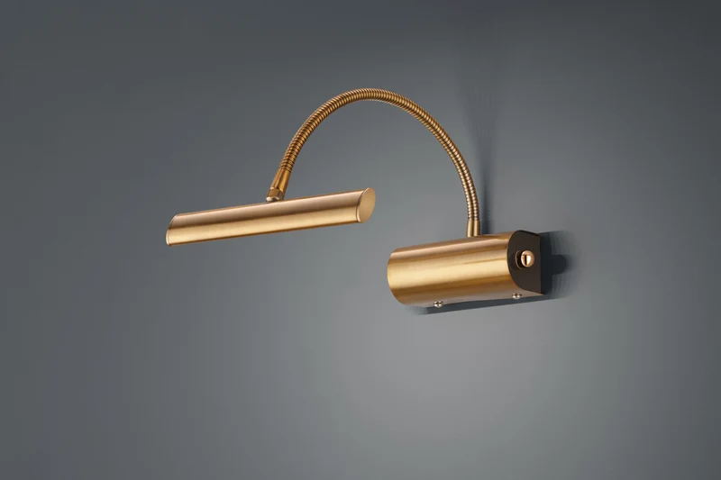 Aplique de pared Trio Curtis LED latón antiguo 3000K 35cm 2