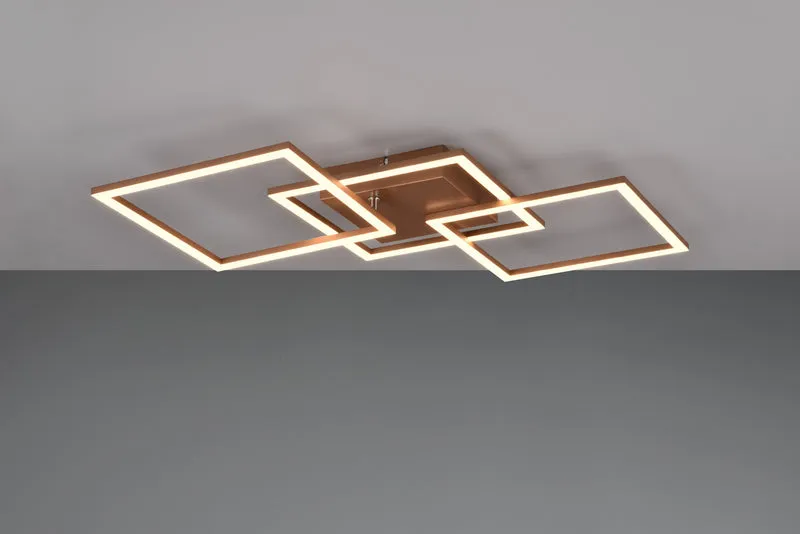 Plafón de techo Trio Trail LED marrón café 3000K 74,5cm R