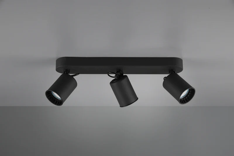 Foco Trio Pago LED negro mate 3000K 41cm 8
