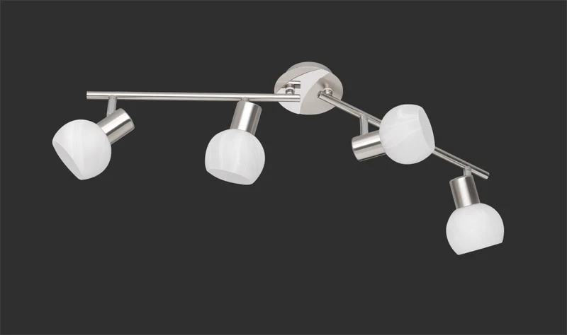 Foco Trio Antibes 4 luces níquel mate 69,5cm R80174007