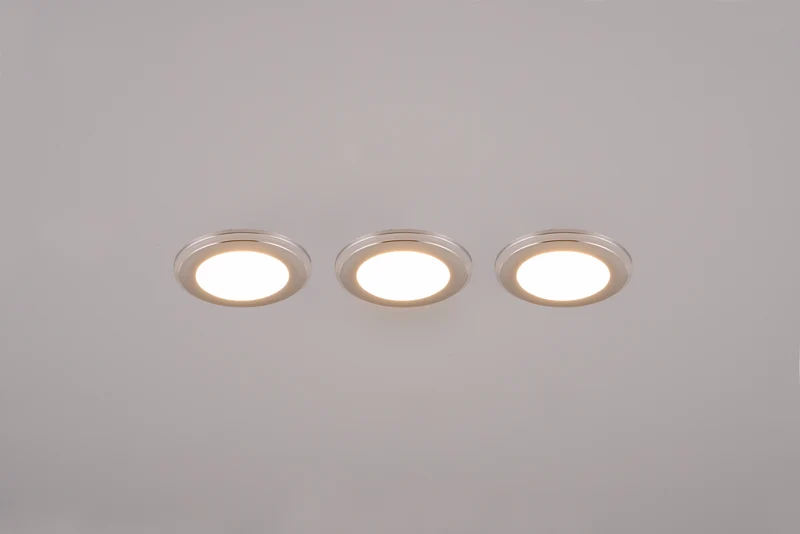 Downlight empotrable Trio Argus LED cromo 3000K Ø8,2cm 6