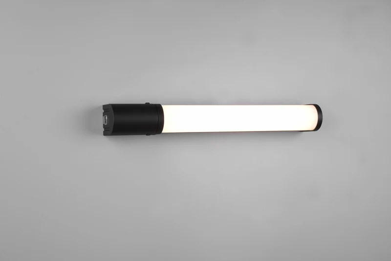 Aplique de baño Trio Piera LED negro mate 3000K regulable IP44 2