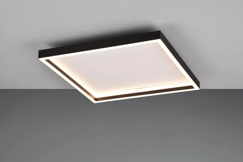 Plafón de techo Trio Rotonda LED negro mate 3000K 35cm R