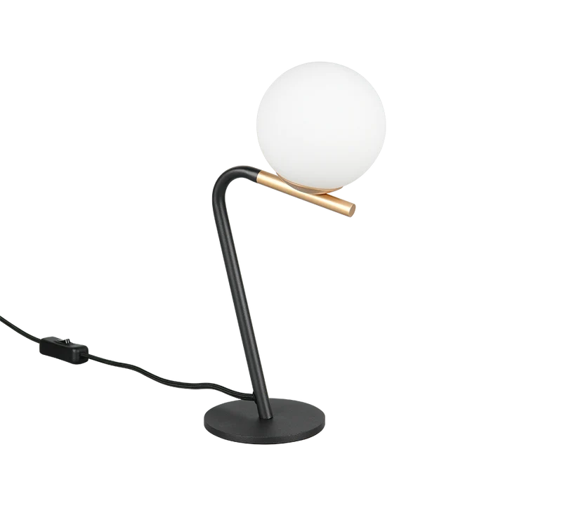 Lámpara de sobremesa Trio Flaming LED negro y dorado 3000K 31cm 5