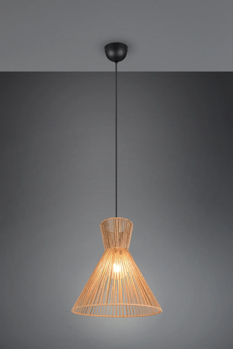 Lámpara de techo colgante Trio Rosalie negro mate 150cm R36191036