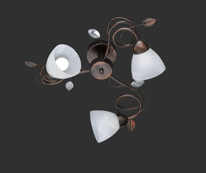Plafón de techo Trio Traditio 3 luces óxido Ø61cm 600700328