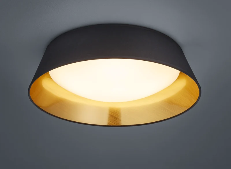 Plafón de techo Trio Ponts LED negro 3000K Ø45cm R