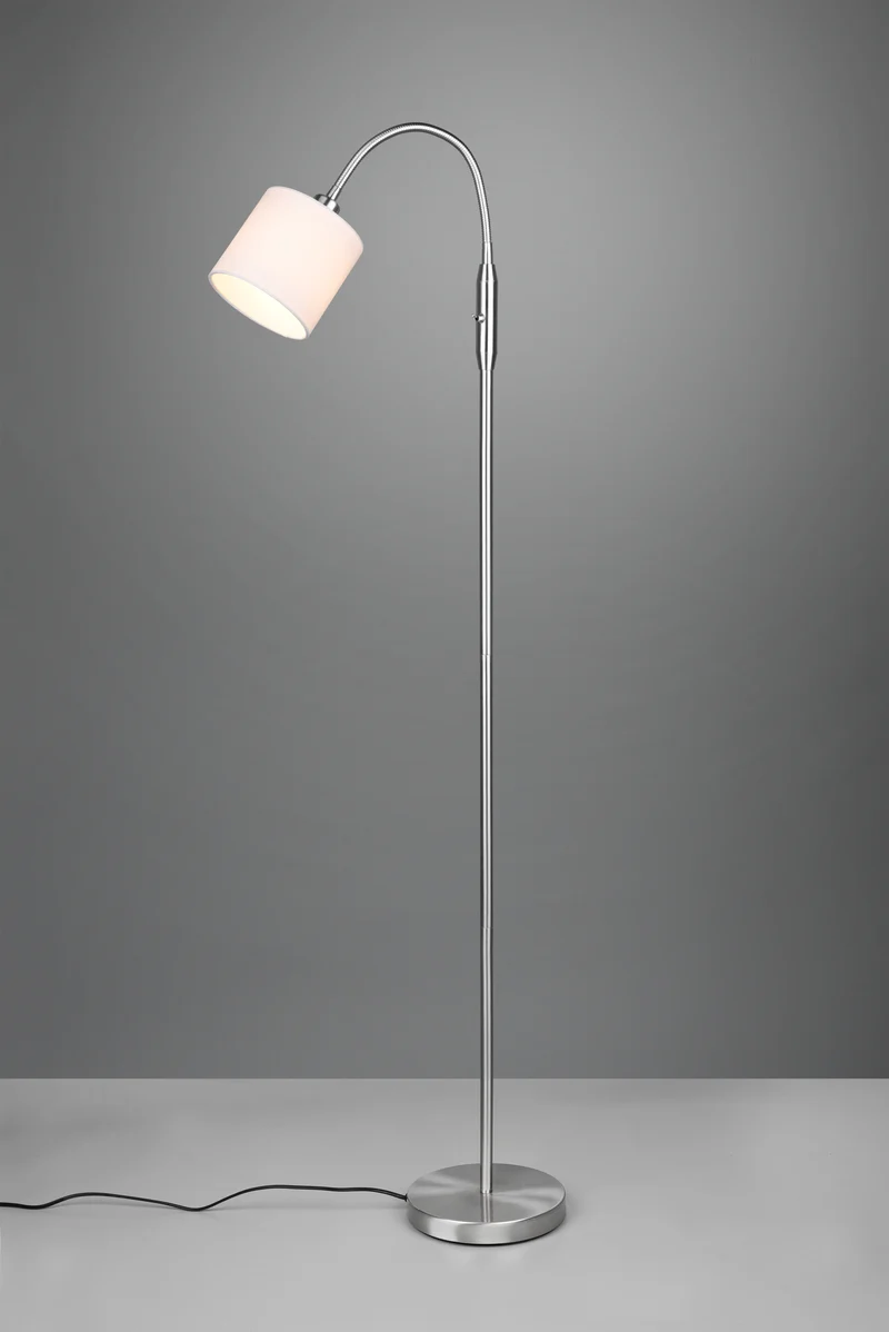 Lámpara de pie Trio Tommy níquel mate 130cm R46331001