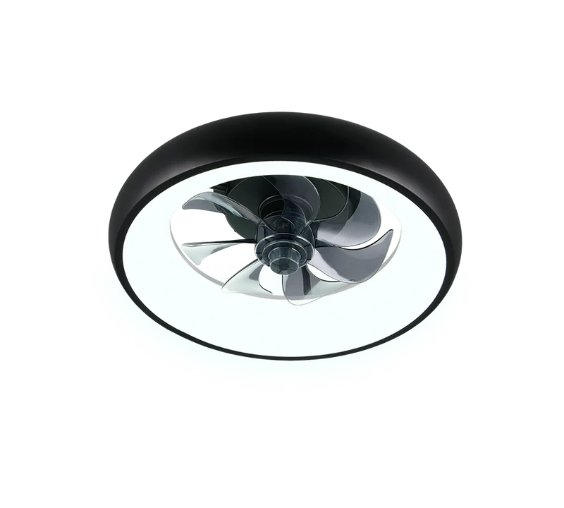 Plafón de techo Trio Muonio LED negro mate CCT Ø40cm R