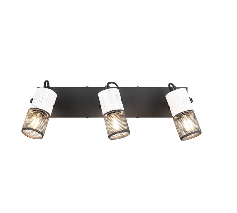 Foco Trio Tosh LED negro y blanco 2700K 44cm 8