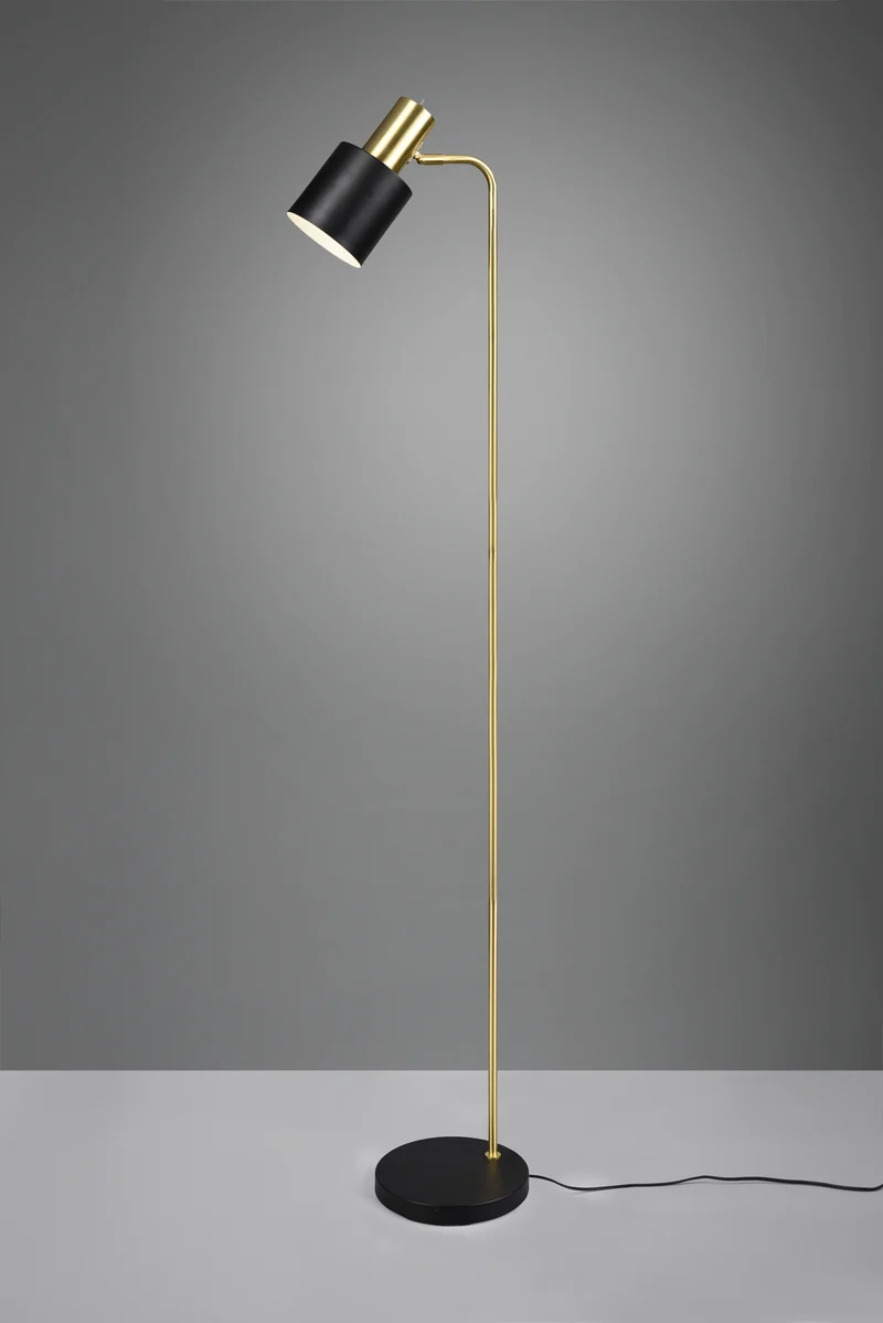 Lámpara de pie Trio Adam negro y dorado 153,5cm R41041080