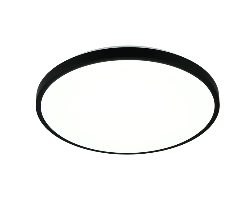 Plafón de techo Trio Slope LED negro mate CCT Ø49cm R