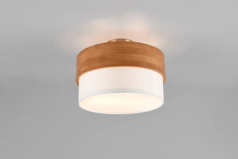 Plafón de techo Trio Seasons 2 luces níquel mate Ø30cm 611500201