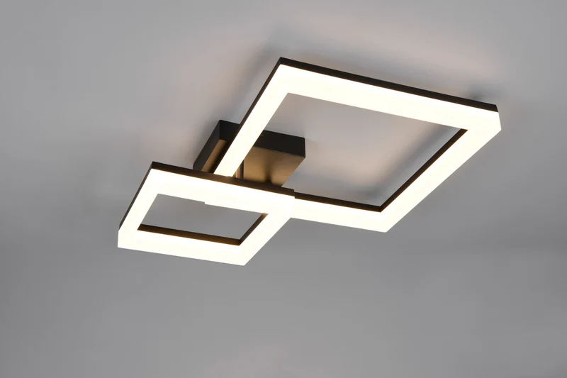 Plafón de techo Trio Camino LED negro mate 3000K 62cm R