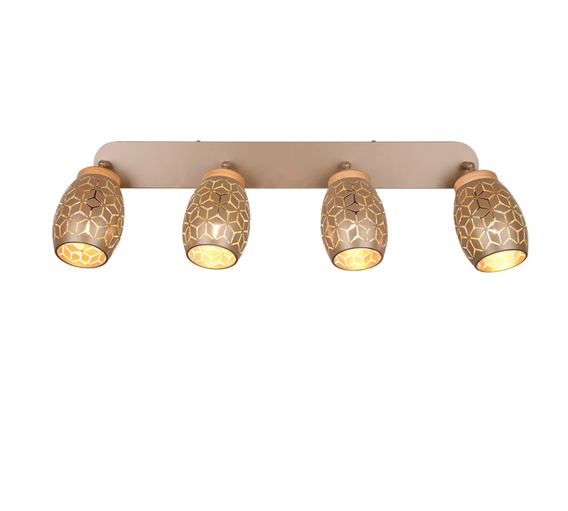 Foco Trio Bidar 4 luces marrón café 74cm R81574065