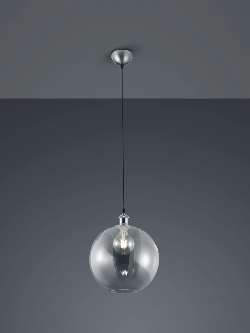 Lámpara de techo colgante Trio Dino LED níquel mate 2700K 150cm R