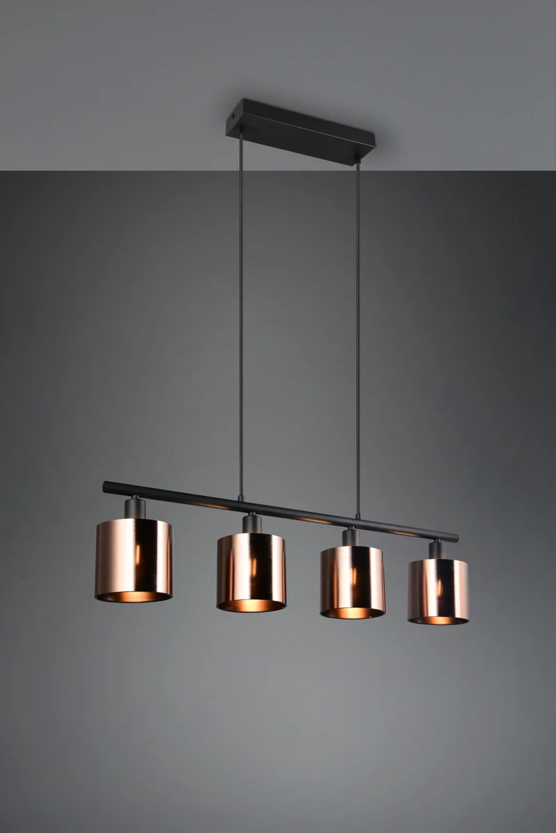 Lámpara de techo colgante Trio Jason 4 luces bronce 150cm R36304064