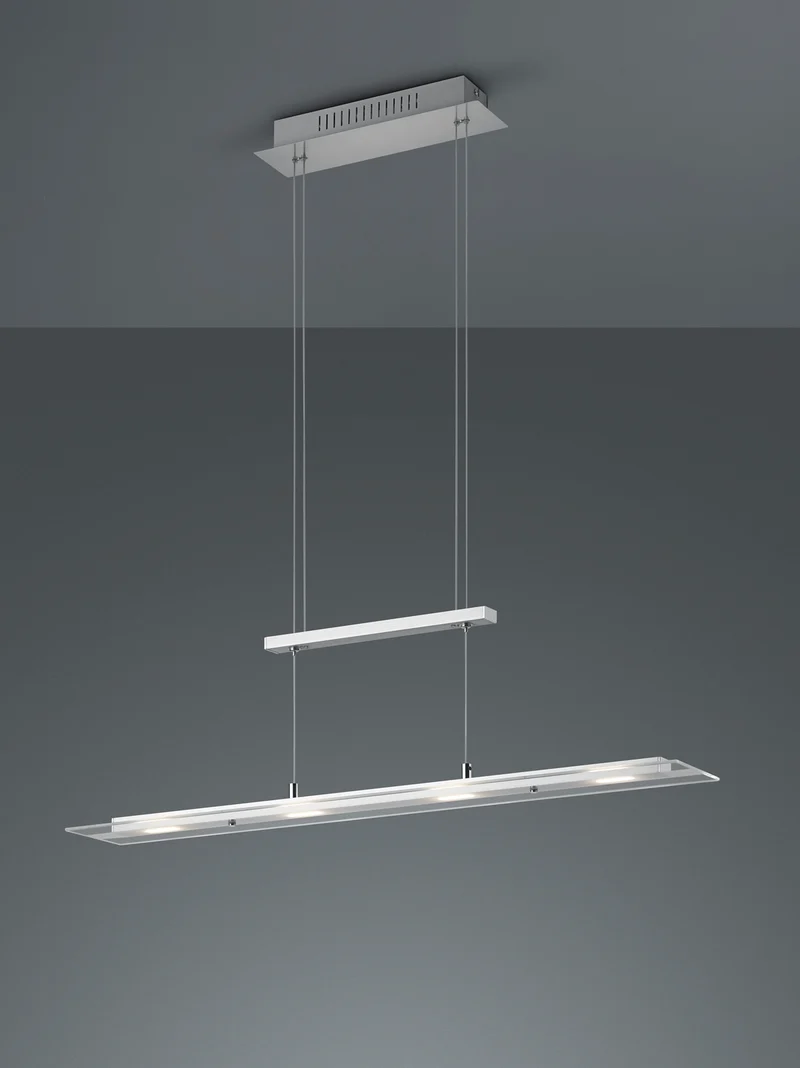 Lámpara de techo colgante Trio Milos LED níquel mate 3000K 170cm R