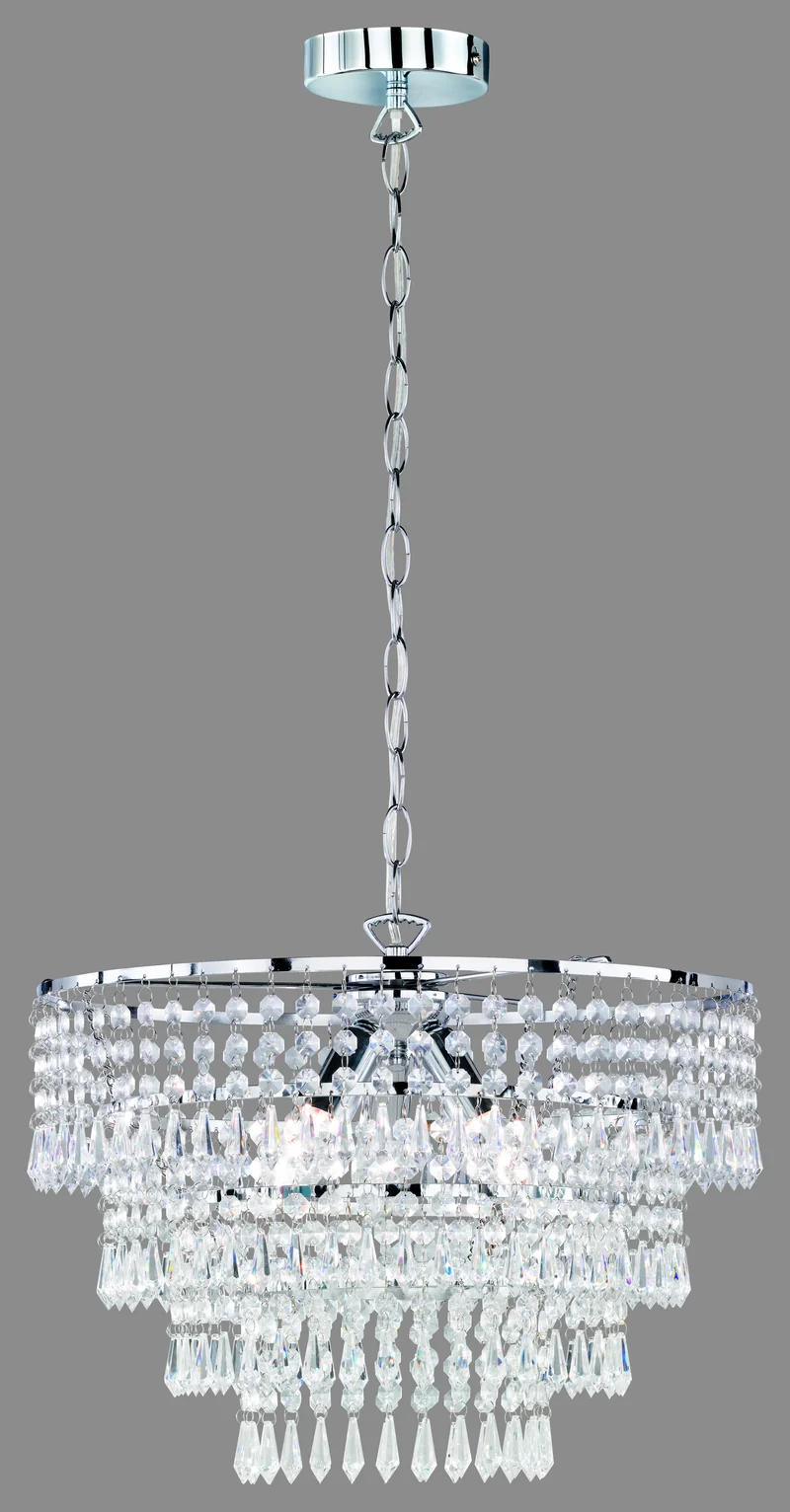 Lámpara de techo colgante Trio Orient 3 luces cromo 150cm R13473006