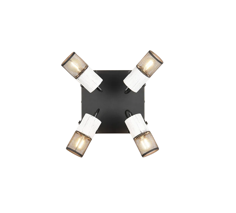 Foco Trio Tosh LED negro y blanco 2700K 22cm 8