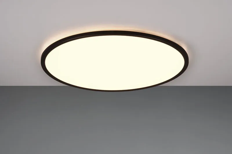 Plafón de techo Trio Scott LED negro mate CCT Ø50cm R