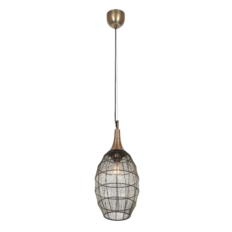 Lámpara de techo colgante Trio Soraya LED latón antiguo 3000K 150cm 3