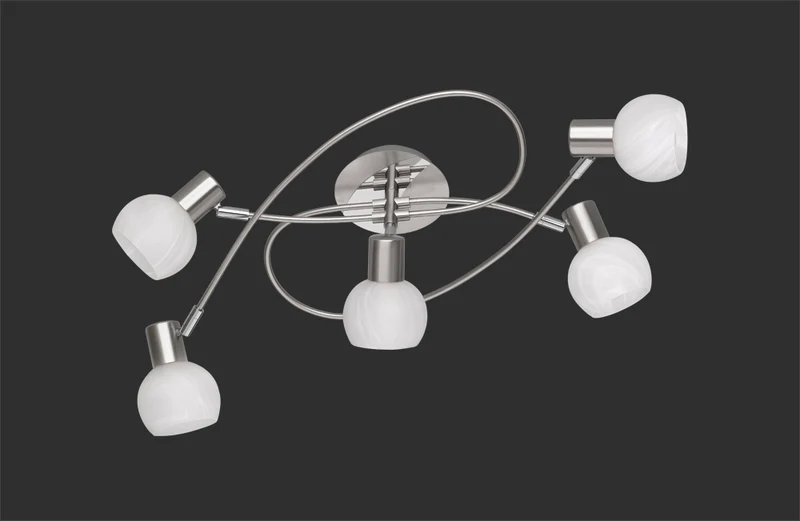Plafón de techo Trio Antibes 5 luces níquel mate 52cm R60175007